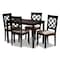 Baxton Studio Verner Sand Upholstered Espresso Finished 5-Piece Wood Dining Set 157-9725-8026 - alternate 1